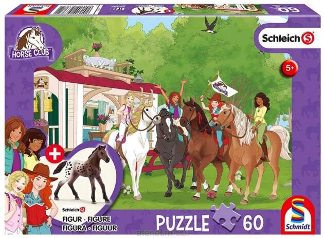SCHLEICH- Puzzle 60, Spotkanie klubu jeździeckiego