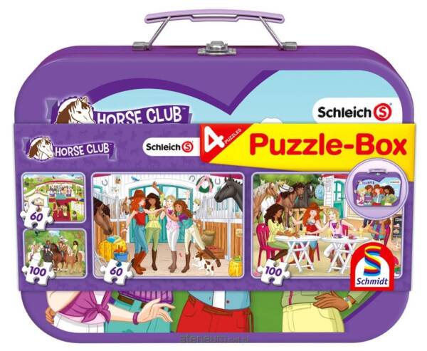SCHLEICH – Puzzle 2×60+2×100 W walizce